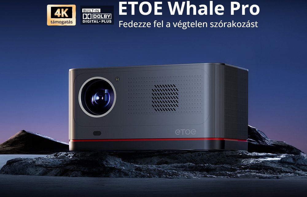 Érdemes az ETOE Whale Pro projektor 1800 ANSI lumen fényereje és Android TV 14.0 rendszere?
