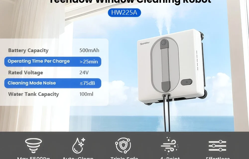 Teendow HW225A ablaktisztító robot teszt: Ragyogó ablakok könnyedén