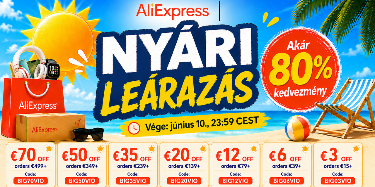 AliExpress nyári akciók: spórolj a Summer Sale és Choice Day kuponokkal!