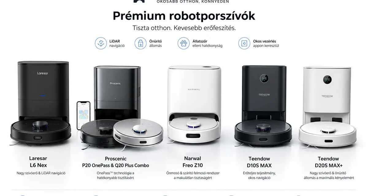 A legjobb robotporszívók 2026-ban: Top 5 modell a tesztműhelytől