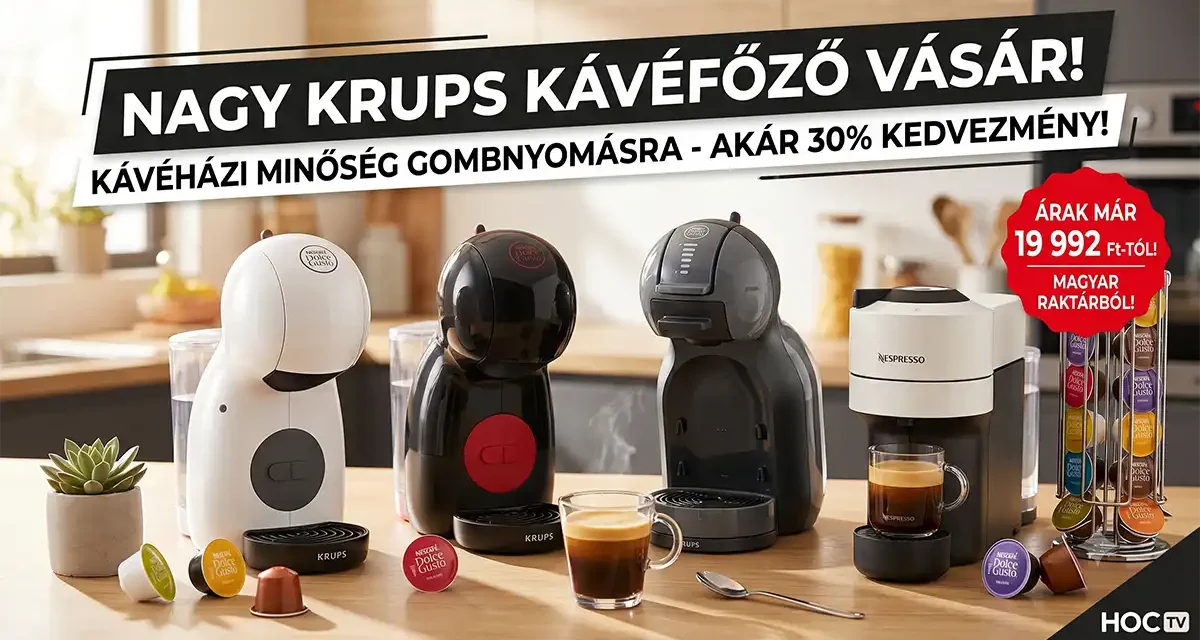 Krups kávéfőzők magyar raktárról: a karostól az automata típusokig