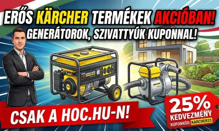 Kärcher akciók a HOC.hu n hordozható generátorok és professzionális vízszivattyúk a tesztmuhely.hu n