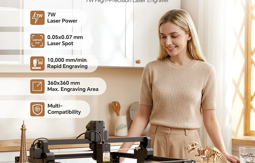 Mecpow X3S 7W lézergravírozó teszt: 10000mm/perc sebesség és 0,01mm pontosság