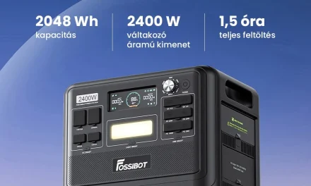FOSSiBOT F2400 hordozható erőmű 2048 Wh LiFePO4 akku 2400 W teljesítmény