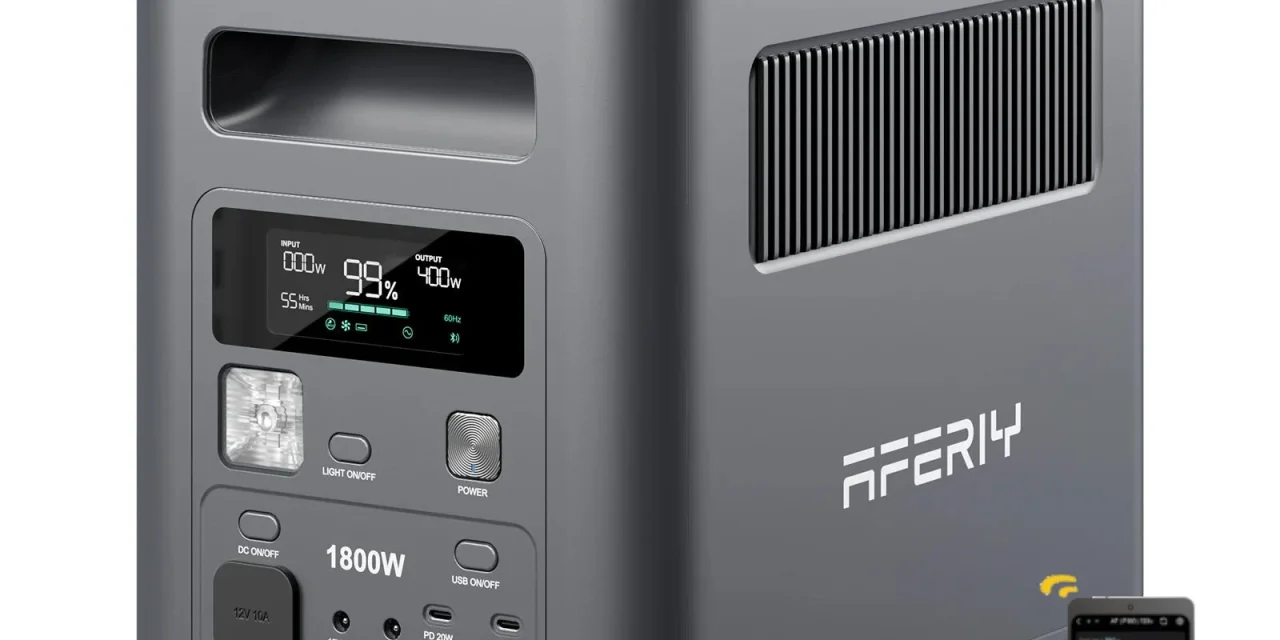 Aferiy P180 Nomad1800 1800W os erőmű a tesztműhelyben