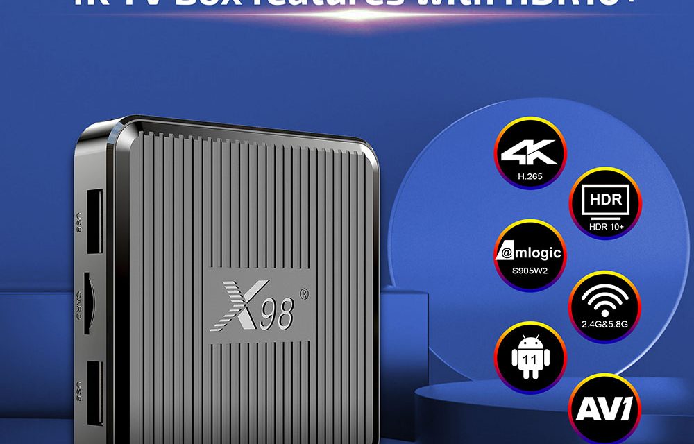 X98Q TV BOX Android 11 okos TV box 4K AV1 támogatással olcsón ajánló