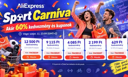 AliExpress Sport Carnival akár 60% kedvezmény és extra kuponok a tesztmuhelyen