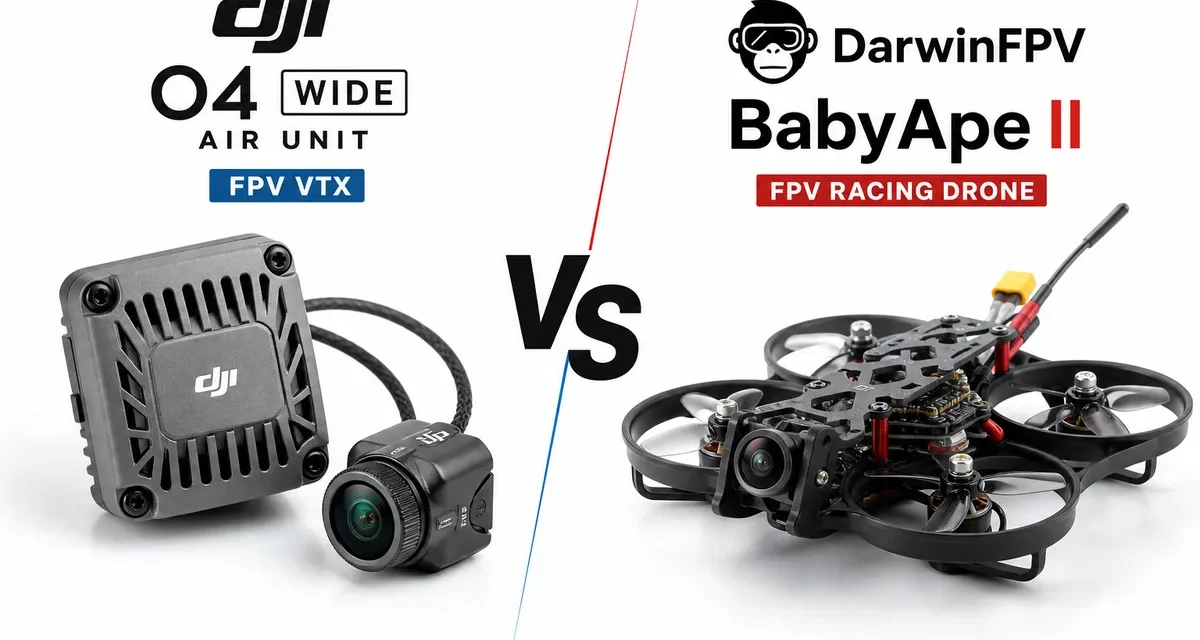 DJI O4 Wide Air Unit FPV VTX vs DarwinFPV BabyApe Ⅱ Analóg Melyik drón VTX et válaszd?